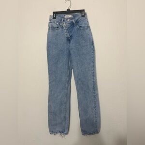 Abercrombie & Fitch '90s Straight Ultra High Rise Criss Cross Waist Jeans